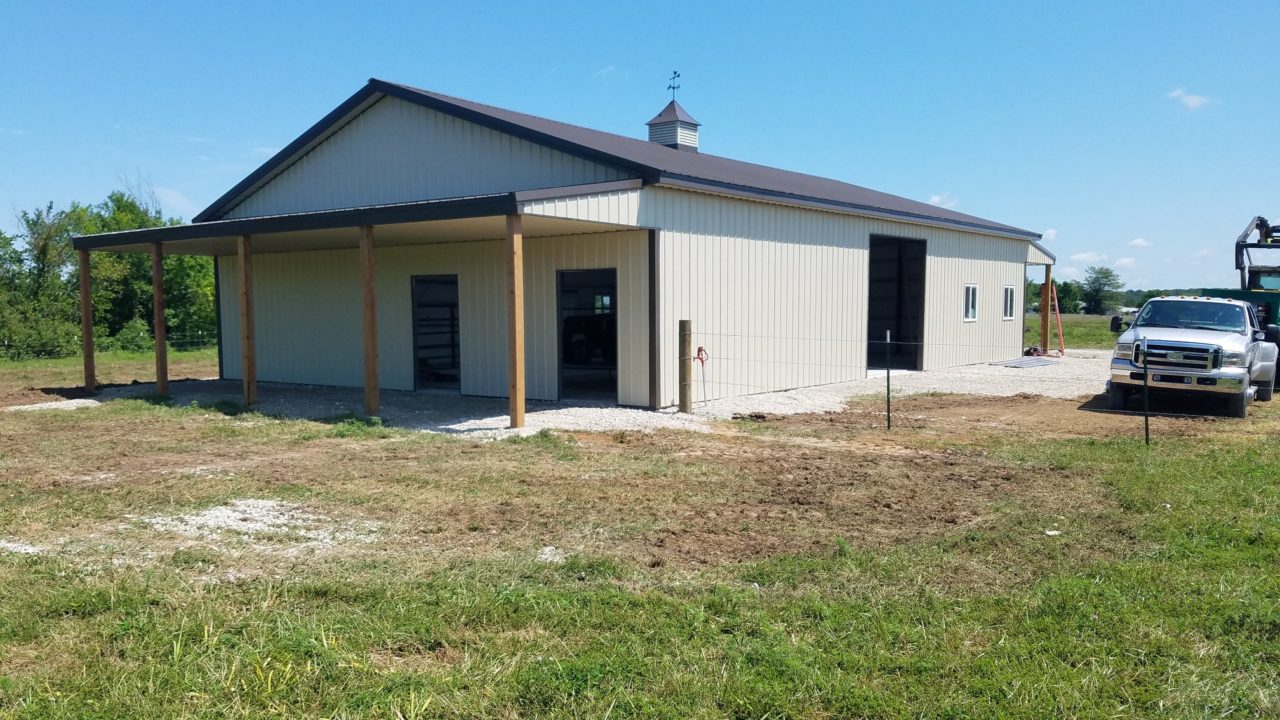 40' x 60' x 12' Metal Bldg with Front Porch & Lean-to - Oldham Buildings