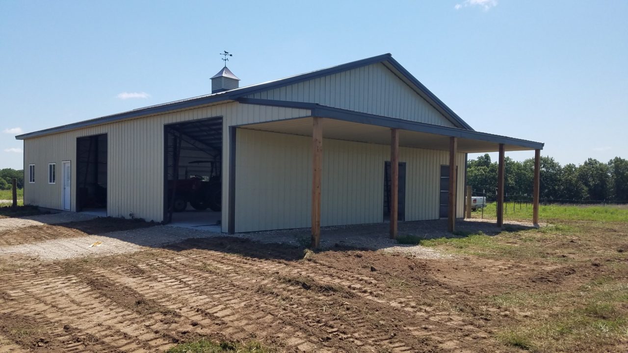 40' x 60' x 12' Metal Bldg with Front Porch & Lean-to - Oldham Buildings